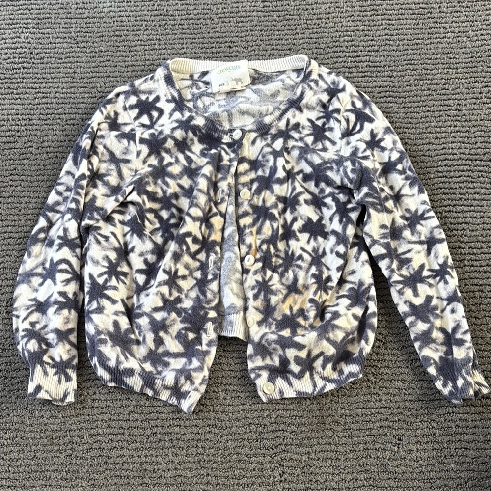 Crewcuts Gray and White Patterned Cardigan